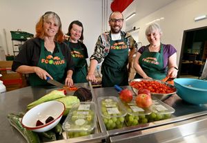 Steve with Paula Marshall, Ann McCormick and Maria Leel from the hub
