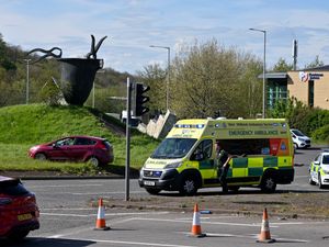 Supporting image for story: Four vehicle pile up in Dudley leaves three people injured and van on its side