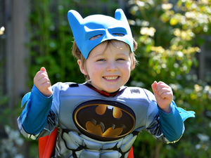 Supporting image for story: Superhero boy completes fundraising run
