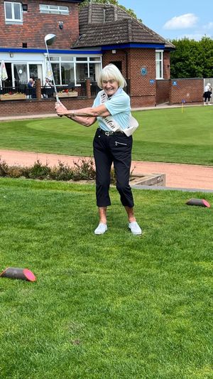 June on the first tee at Penn golf club.