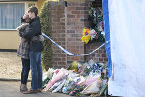 Lydia comforted by her partner