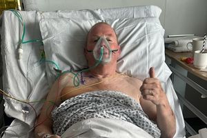 Sixty-nine-year-old Noel Cunningham following surgery.