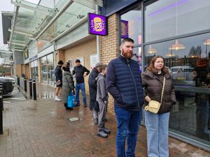 People were queueing outside to get their hands on the food on offer