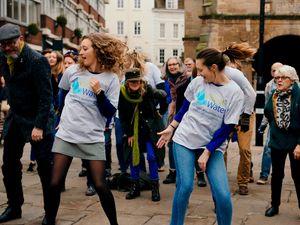 Supporting image for story: Charity flash mob surprises Christmas shoppers in Shrewsbury