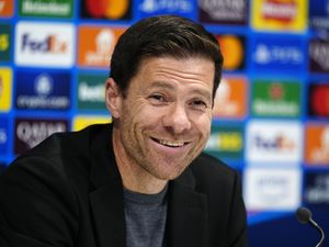 Bayer Leverkusen manager Xabi Alonso during a press conference at Anfield
