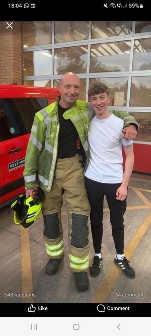 Paul Harper with Ben Harper who has recovered from his injuries.