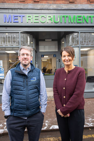 L-R: Matthew Hunter and Lynn Campbell at MET Recruitment