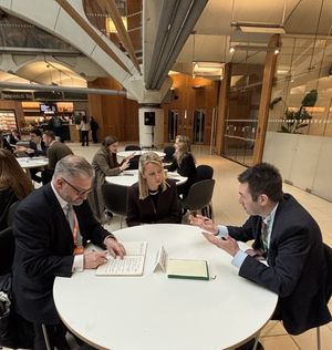 Shaun Davies MP, right, met with representatives of Royal Mail over the issues.