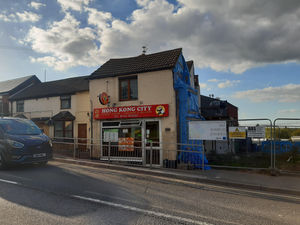 The Hong Kong City takeaway was also damaged in the collision. Picture: LDRS