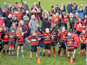 Supporting image for story: More than 1,000 young rugby players attempt world record in Oswestry - in pictures
