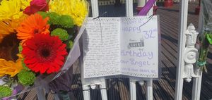 Heartfelt messages were being left on the bandstand