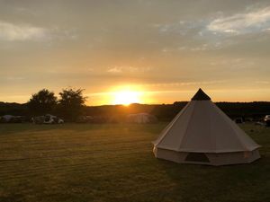 The campsite is set in a scenic location next to the Cannock Chase Forest Centre