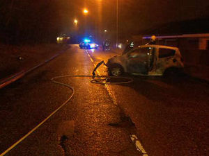 Supporting image for story: Crash causes Brierley Hill car blaze