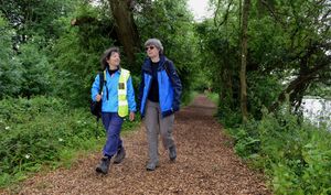 Eve Clevenger, of Wellington Walkers Are Welcome and Kate Ashbrook on the route in 2018