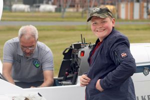 Oliver and Colin at RAF Shawbury Gliding Club.