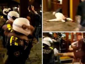 Supporting image for story: Wolves fans clash with Spanish police ahead of Espanyol match in Barcelona