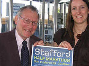 Supporting image for story: Display for half marathon milestone