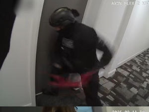 Supporting image for story: "Freeze!" Watch as police bash down door and arrest three in drugs bust at Telford industrial estate