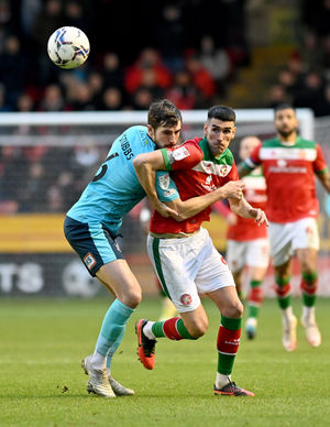 SPORT COPYRIGHT MNA MEDIA TIM THURSFIELD 22/01/22.WALSALL V EXETER.Conor Wilkinson and Sam Stubbs..