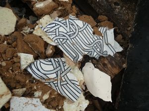 Wallpaper was amongst the rubbish dumped.