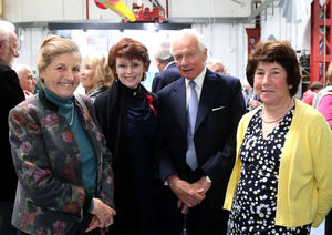 Friends of the Ironbridge Gorge Museum at Enginuity. Left to right: Vivien Bellamy, Gabrielle de Wet, Sir Algernon Heber-Percy and Sula Baugh.