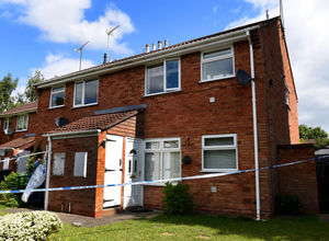 The home was cordoned off today