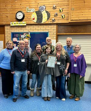 With Kathryn as she received her award were her Mum and Dad, Nanny and Grandad, Richard and Jenny from the Judo Club, Headteacher Gareth Cornelius, Town Councillor Alison Lewis (school governor) and the Mayor Councillor Mark Hammond