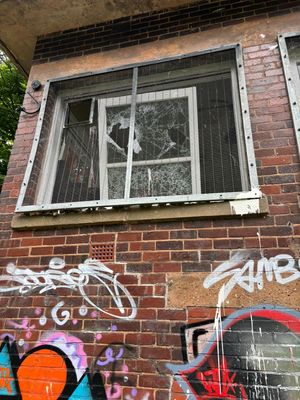 Vandalised signal box