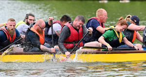 Feeling the pressure during the dragon boat racing at Himley Hall
