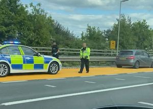 The car was stung near Junction 10 of the M6 in Walsall. Photo: Steve Cort