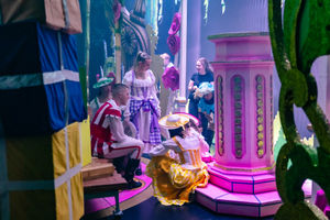 The cast take a breather during scenes. Photo: Danny Kaan