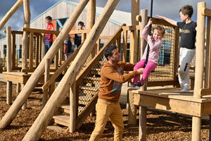 Families enjoying Hockerhill Adventure Playbarn