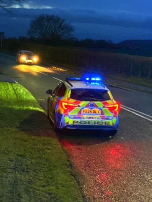 Police were also present at the scene. Picture: Market Drayton Fire Station