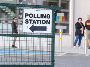Polling station sign