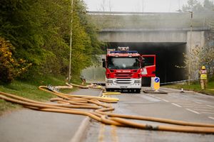 Fire crews on site on Tuesday morning