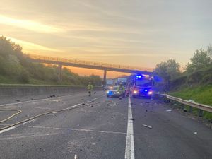 Supporting image for story: Section of the M54 closed following two-car collision