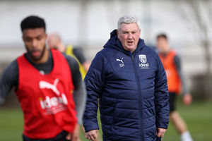 Steve Bruce Head Coach / Manager of West Bromwich Albion takes his first training session at West Bromwich Albion Training Ground on February 4, 2022 in Walsall, England. (Photo by Adam Fradgley/West Bromwich Albion FC via Getty Images).