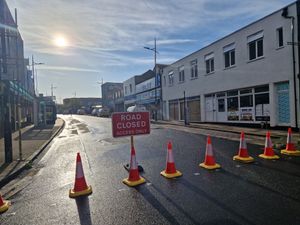 Supporting image for story: Road closed and buses diverted due to burst water main in Wolverhampton city centre