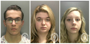 Left to right: Ross Bingham, Elly Phillips and Hana Edwards