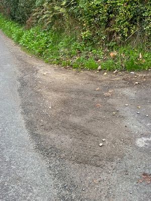 Loose grit is making a junction dangerous. Picture: Chris Naylor