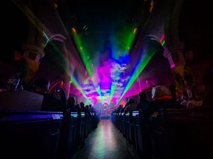 The concert features a full laser show to accompany the music