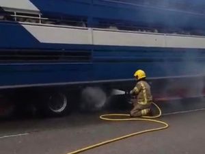 Supporting image for story: Truck with nearly 500 sheep on board involved in fire incident near south Shropshire border
