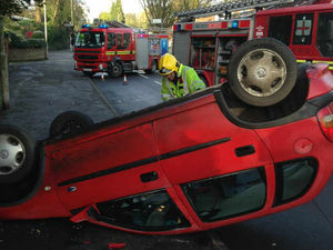 Supporting image for story: Car overturns on icy Stourbridge road