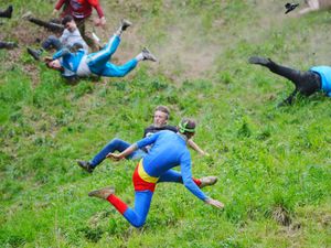 Supporting image for story: In Pictures: From fire festival to foam fight, the lighter side of life in 2025