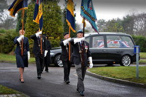 Members of the Aldridge Royal British Legion at Streetly Crematorium