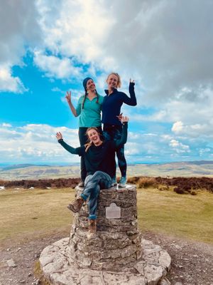 Janire, Cath and Vicky ran up to the Pole Bank summit of Long Mynd during the Shropshire 80k festival, Saturday, April 2. Photo: @rayofsun_hikes