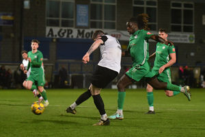 Top scorer Matty Stenson grabbed Bucks' 87th-minute equaliser (Picture: Kieren Griffin)