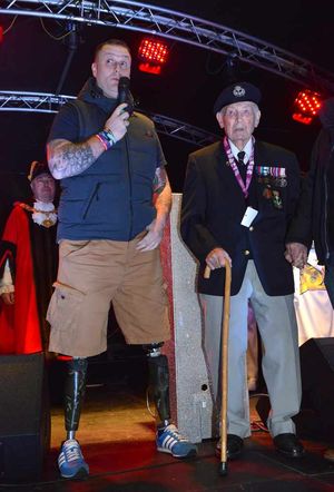 Turning on Stafford's Christmas lights last year