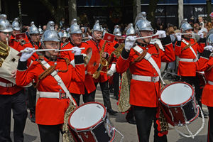 The Band of the West Midlands Fire Service played throughout the procession