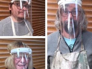 Supporting image for story: Sculpture firm turns skills to create coronavirus face shields